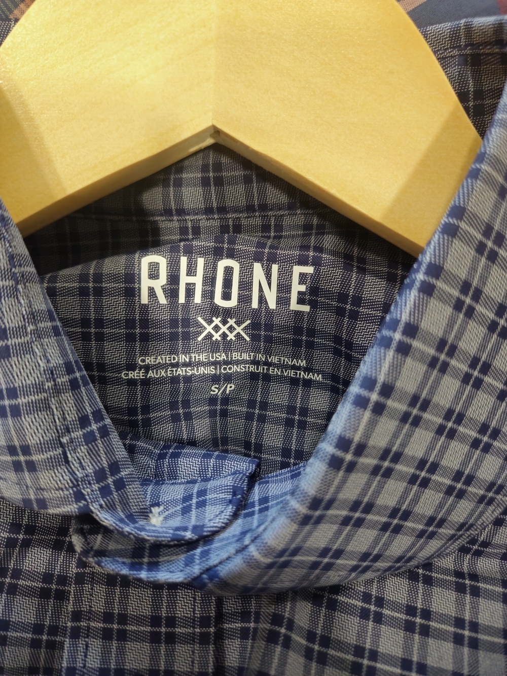 RHONE Blue and White Checked Dress Shirt Size S - Picture 5 of 6